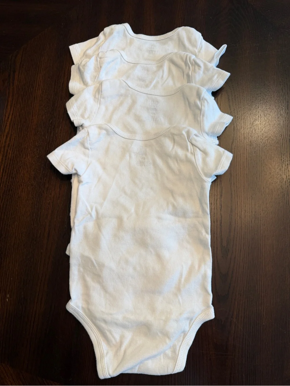 Carter’s Just One You White Short Sleeve Baby Bodysuits Onesies 6M 4 Pack